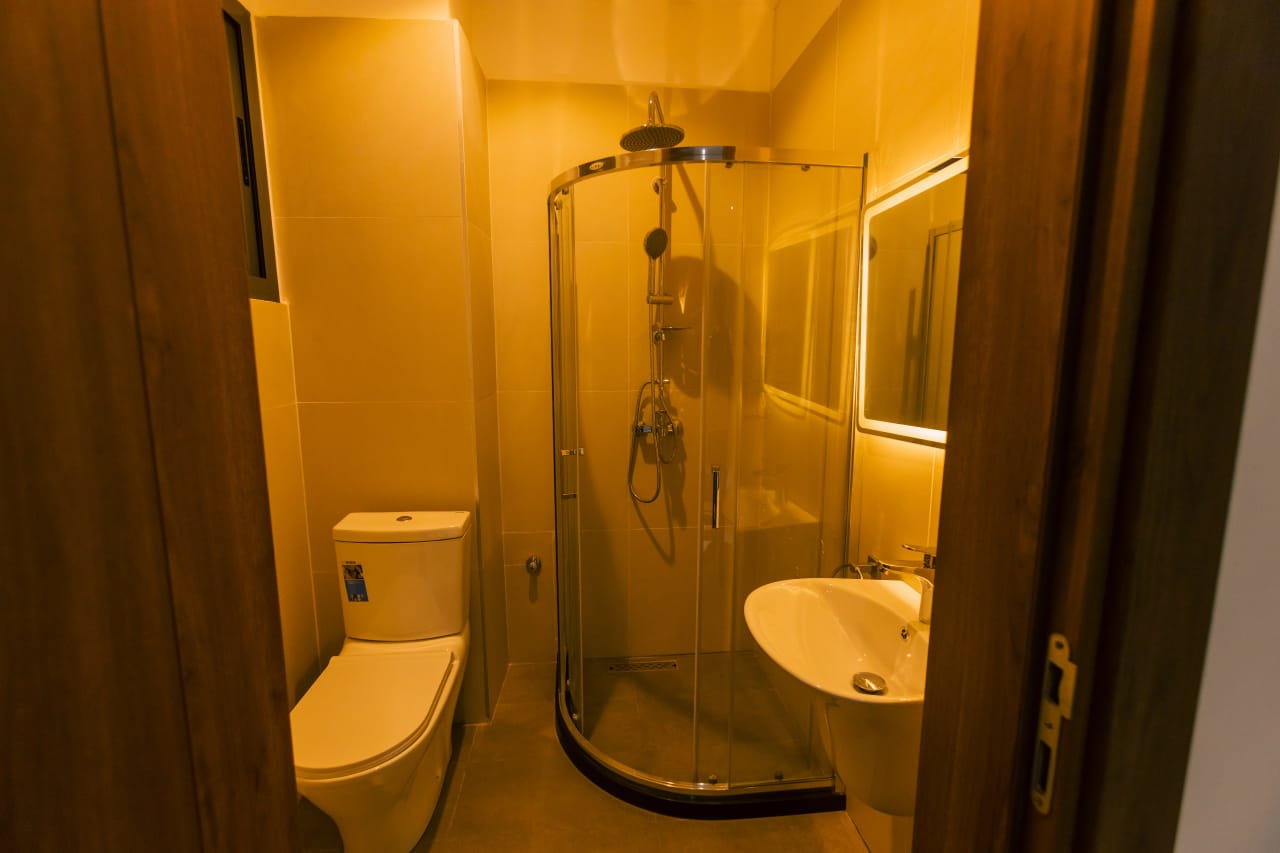 Bathroom with walk-in shower at The Hyde