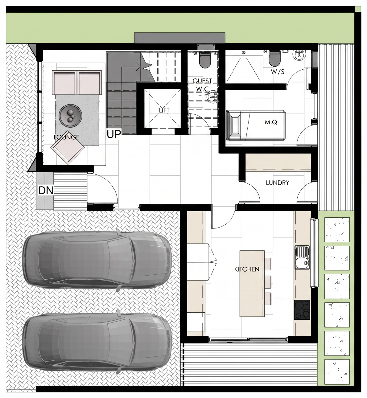 Ground floor plan — 5 Bedroom Townhouse at Auksbury Villas