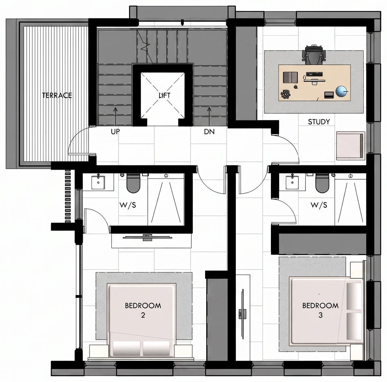 Second floor plan — 5 Bedroom Townhouse at Auksbury Villas